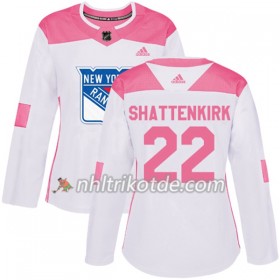 New York Rangers Trikot Kevin Shattenkirk 22 Adidas 2017-2018 Weiß Pink Fashion Authentic - Dame